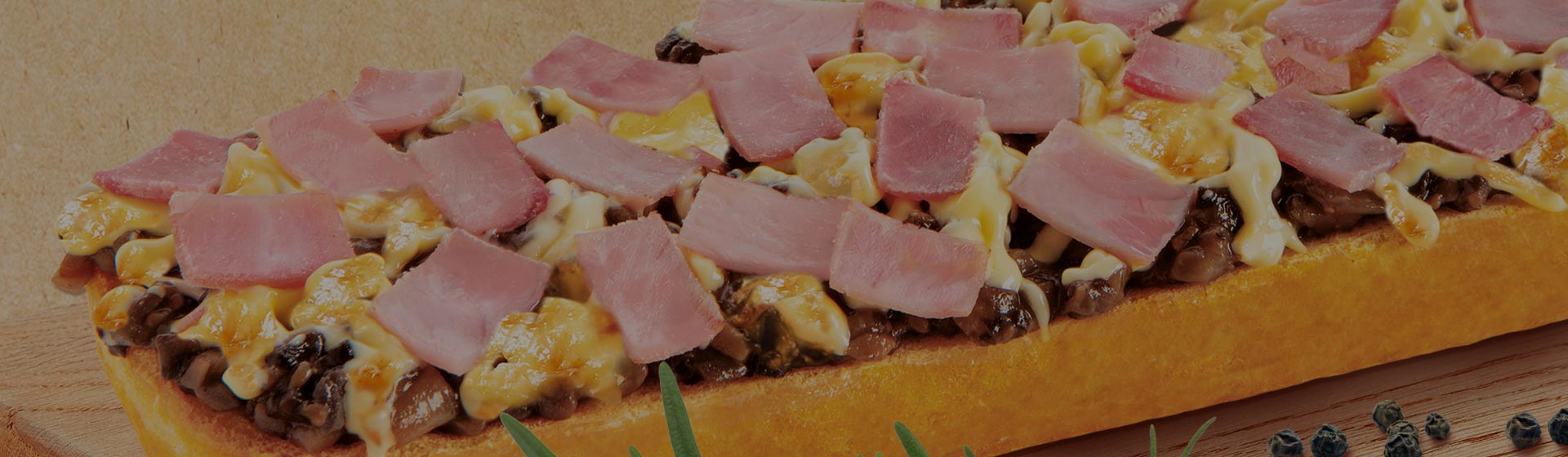 Baguette with ham